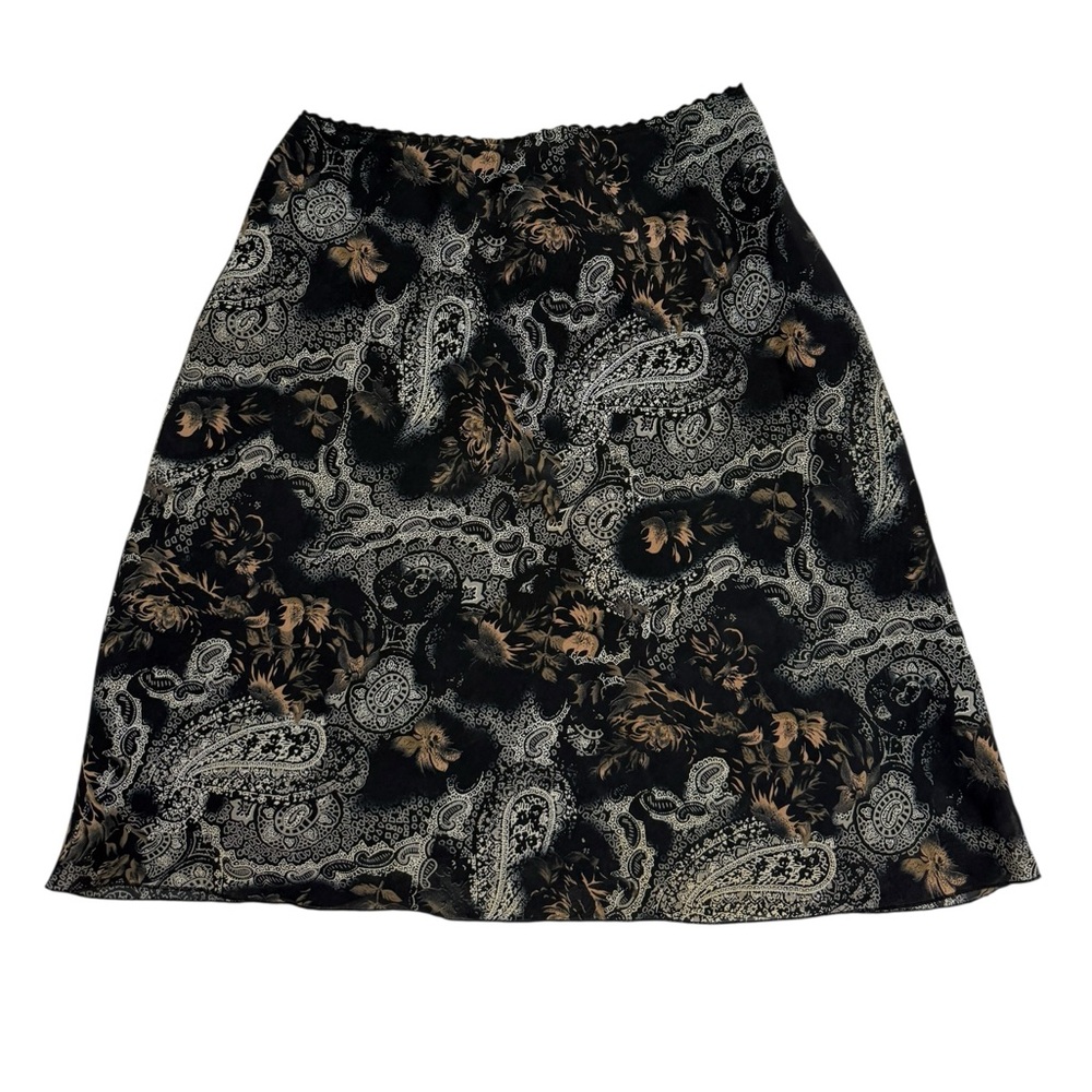 Orizon Muse Black Floral Paisley Skirt Womens Size Medium Boho Y2K Chic